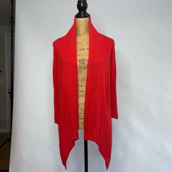 Chaus New York Red Open Front Cardigan - Size S - Picture 1 of 6